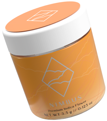 Nimbus Premium Sativa Flower in Orange branded Jar